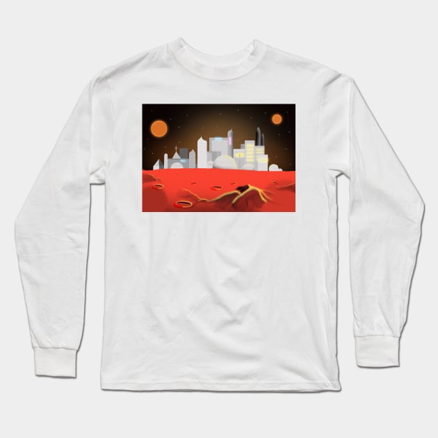 City on Mars Long Sleeve T-Shirt by ToySenTao